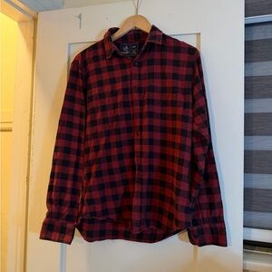 Rugby University Red and Black Plaid Shirt